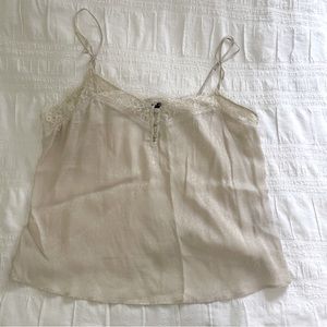 Abercrombie & Fitch camisole leopard pattern cream lace size XL